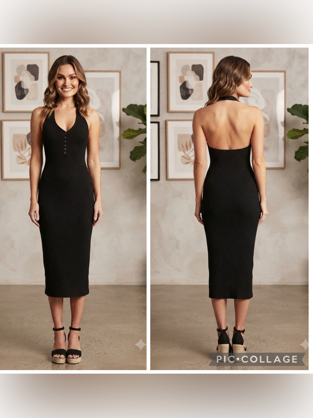Forever 21 Halter Neck Ribbed Dress